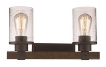 Trans Globe 21842 ROB - 2LT VANITY BAR SEEDED RUSTIC-R